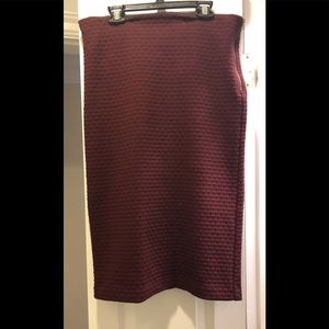 Loft midi burgundy pencil skirt